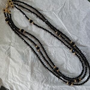 Bounkit Black and Bronze Multi-Strand Gemstone Necklace